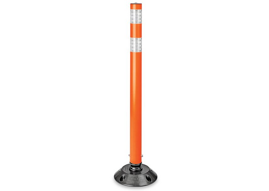 Orange Flexible Delineator • Post with Base