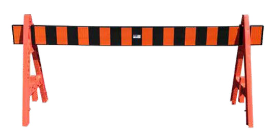 TC-53 PVC Plastic Barricade with Reflective Stripes - 10ft
