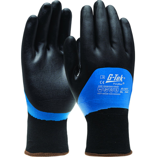 G-Tek® PolyKor® Seamless Knit PolyKor® Blend Glove with Acrylic Liner and Double-Dipped Nitrile Foam Grip on Full Hand - Touchscreen Compatible