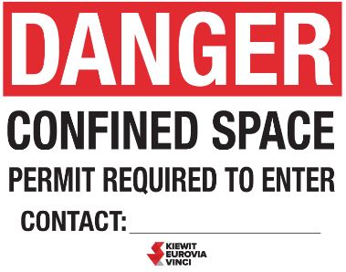 DANGER CONFINED SPACE PERMIT REQUIRED TO ENTER