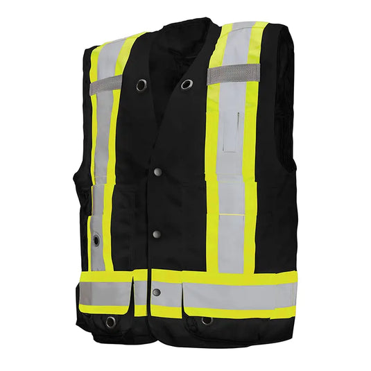Ground Force | Deluxe Surveyor Vest • 17 Pockets • Durable • Hi-Viz