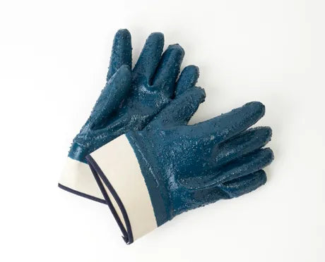 Fully Rough-Coated Nitrile Gloves with Safety Cuff • 12 pack