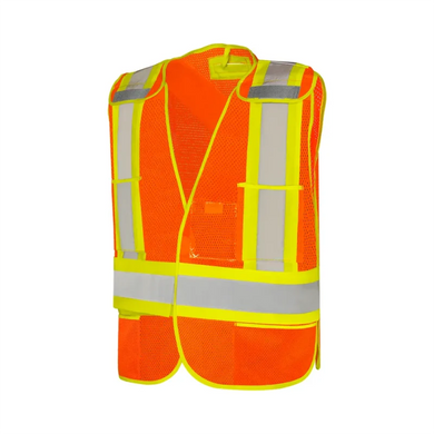 Universal 5 Pt Traffic Vest Mesh in Orange Hi-Viz