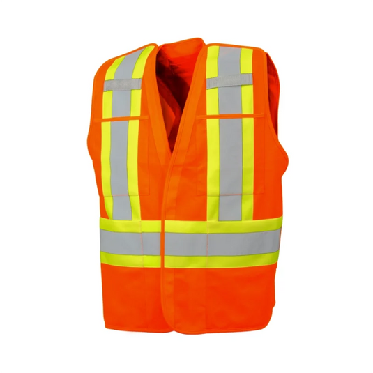 Ground Force | 5 Pt. Tearaway Traffic Vest Solid • Class 2 •  Adjustable