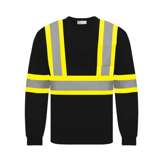 Ground Force | Long Sleeve Polyester Traffic T-Shirt • 4″ Refl. Tape