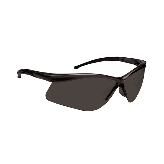 Warrior™ Semi-Rimless Safety Glasses with Black Frame, Smoke Lens and 4A Coating(Box of 10)
