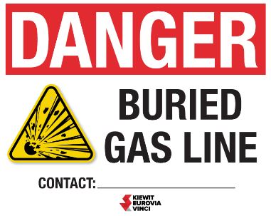 DANGER BURIED GAS LINE