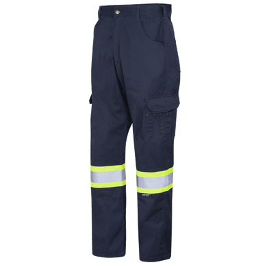 Pioneer Navy Hi-Vis Polyester/Cotton Cargo Work Pants - 36X32