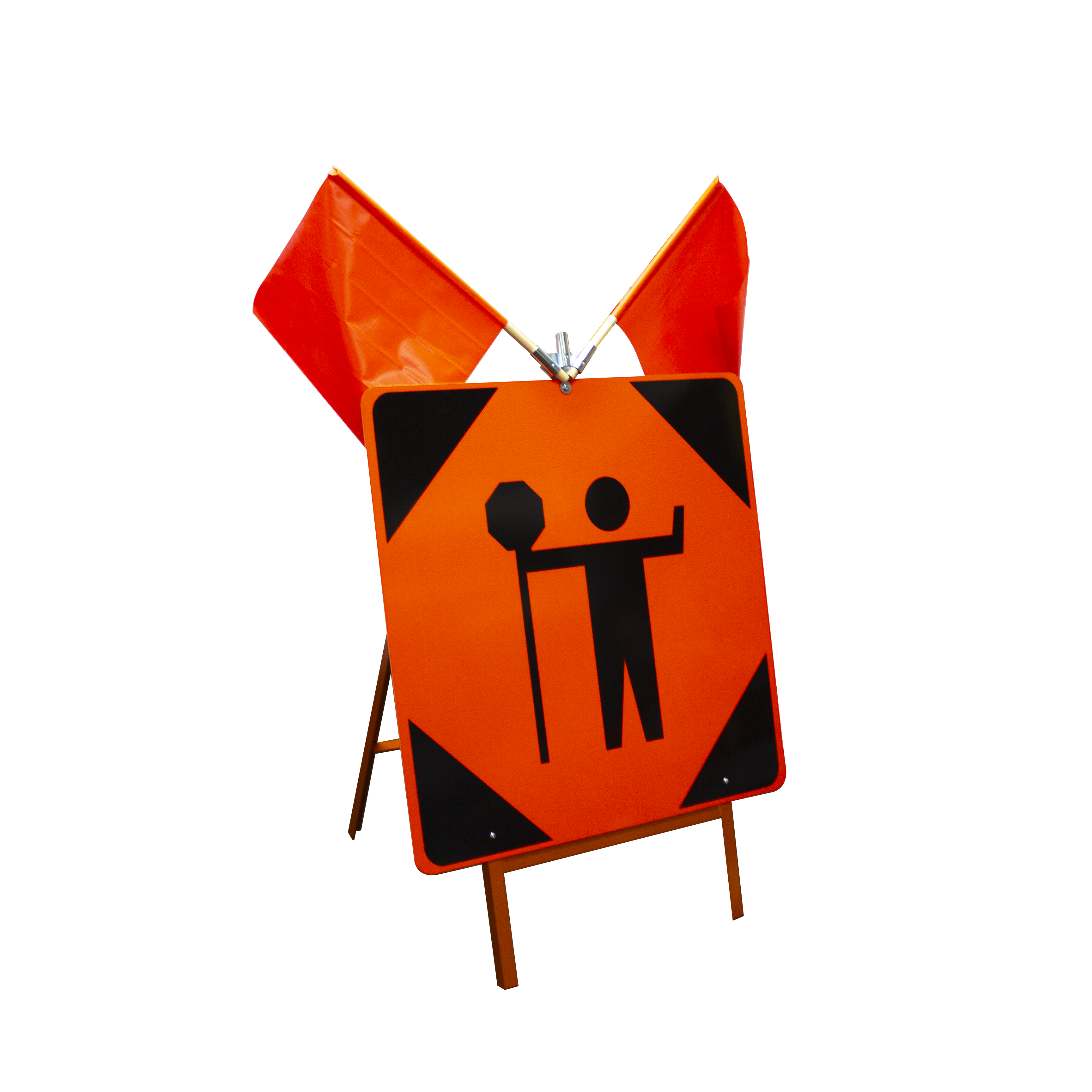Steel A-Frame with Sign and Flags • 24