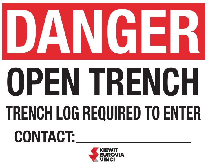 DANGER-OPEN TRENCH-TRENCH LOG REQUIRED – RDC Group