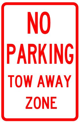 NO PARKING TOW AWAY ZONE 24X36