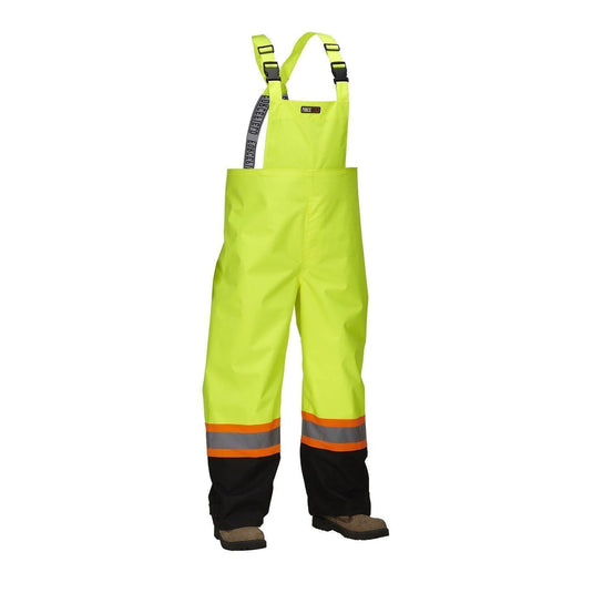 Forcefield Hi-Vis Lime /Black Traffic Rain Overalls Forcefield