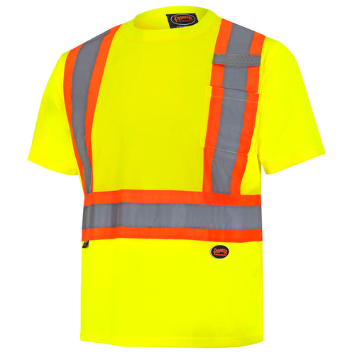 Pioneer Hi-Vis Bird's-Eye Safety T-Shirt - Hi-Vis Yellow/Green - XL