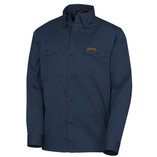 Pioneer Navy Polyester/Cotton Long-Sleeved Work Shirt