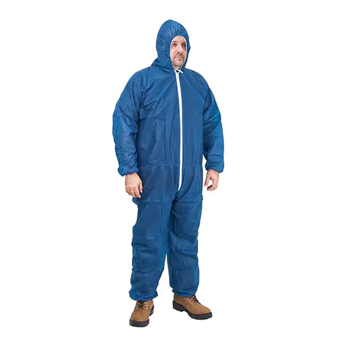 Zenith Hooded Coveralls, X-Large, Blue, Polypropylene