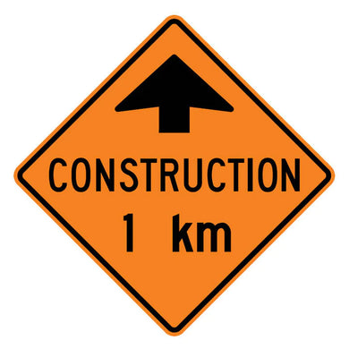 Rigid Sign | TC-1A Construction Ahead 1 KM