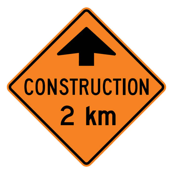 Rigid Sign | TC-1B Construction Ahead 2 KM – RDC Group