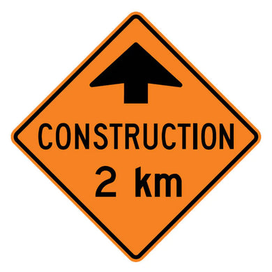 Rigid Sign | TC-1B Construction Ahead 2 KM