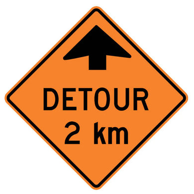 Rigid Sign | TC-5B Detour Ahead 2 KM