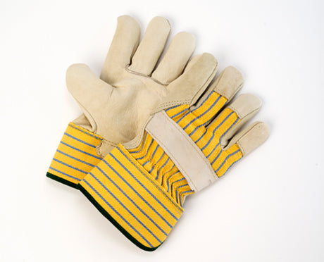 Beige Grain Leather Fitters Gloves • Unlined • 12 pk