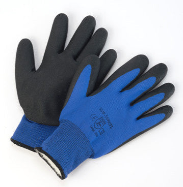 Nitrile Coated Blue Nylon Winter Gloves • 12 Pack