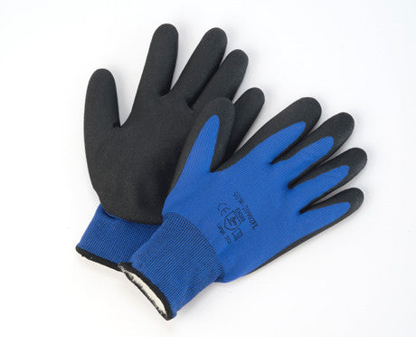 Black Nitrile Coated Blue Nylon Winter Gloves • 12 pack