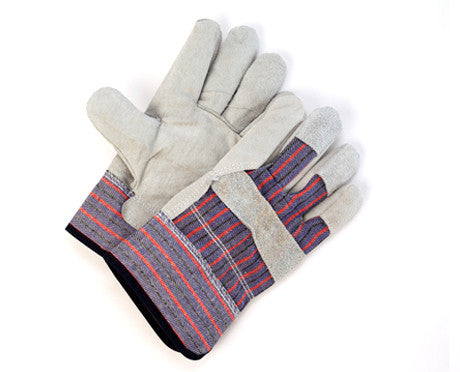 Men's Split Leather Fleece-Lined Gloves • 12 pack