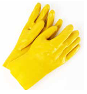 14" Yellow PVC Gloves • 12 pack